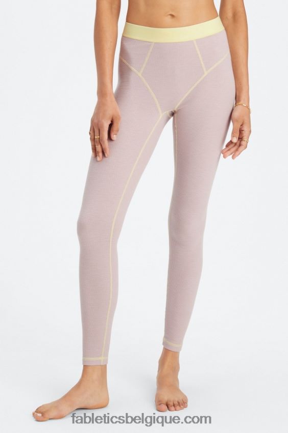 legging gaufré femmes Fabletics 404P0T1083 mauve discret/beurre