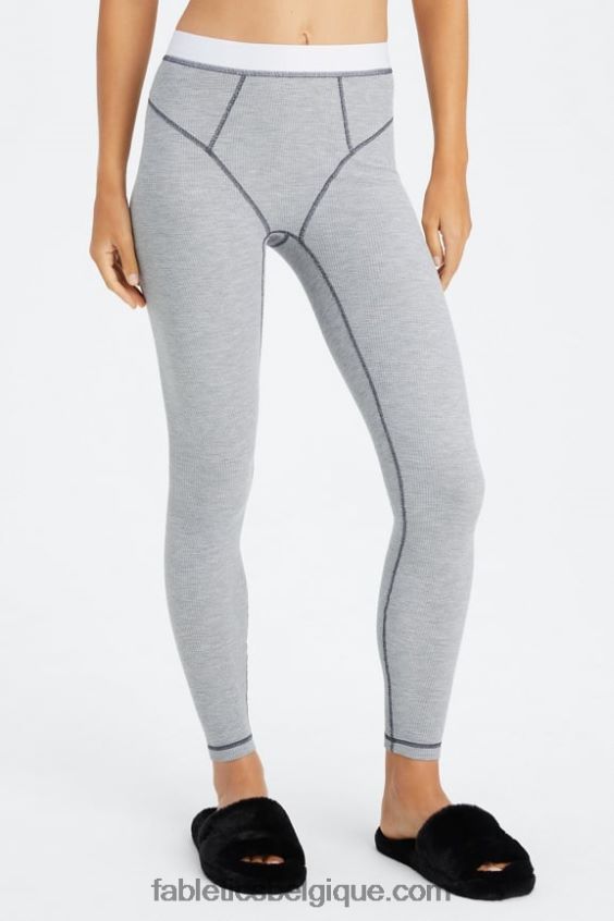 legging gaufré femmes Fabletics 404P0T1085 gris classique chiné/blanc