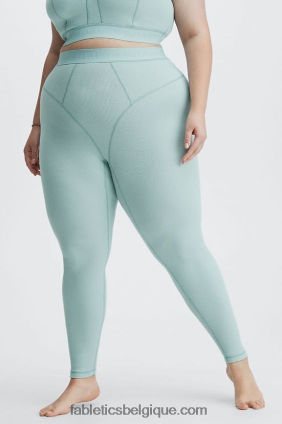 legging gaufré à taille haute femmes Fabletics 404P0T1209 logo brume d'argent