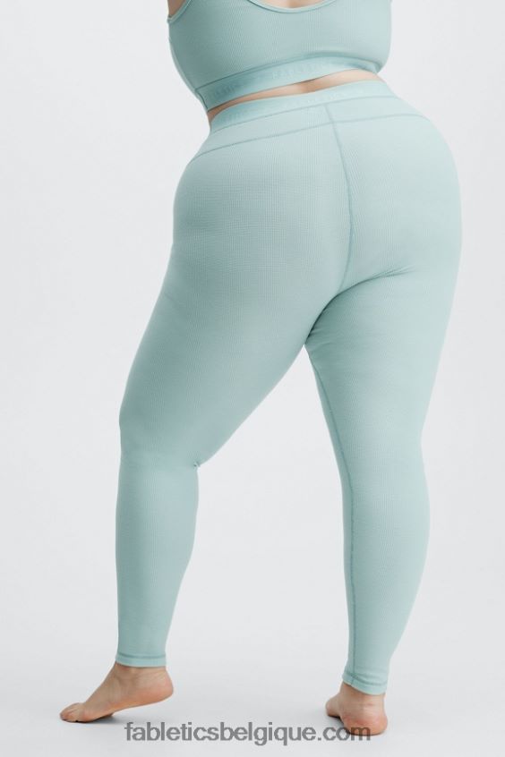legging gaufré à taille haute femmes Fabletics 404P0T1209 logo brume d\'argent