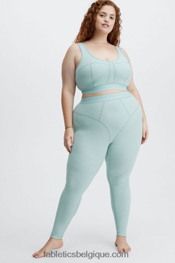 legging gaufré à taille haute femmes Fabletics 404P0T1209 logo brume d\'argent