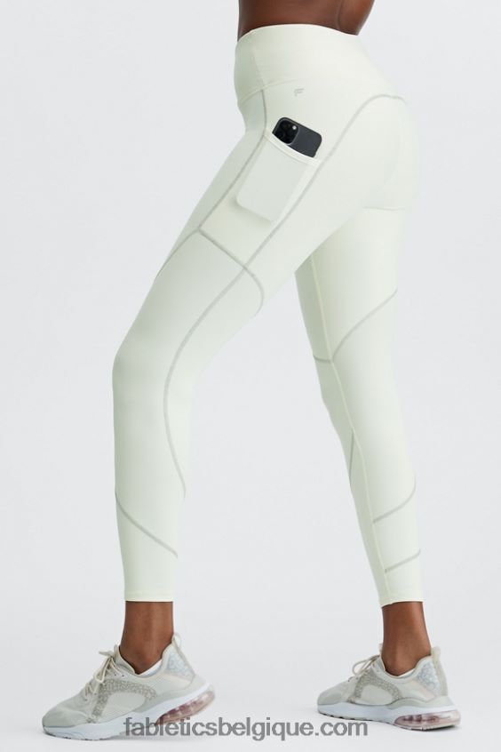 legging à poche réfléchissante therma-flex hw femmes Fabletics 404P0T1188 blanc chaud/argent réfléchissant
