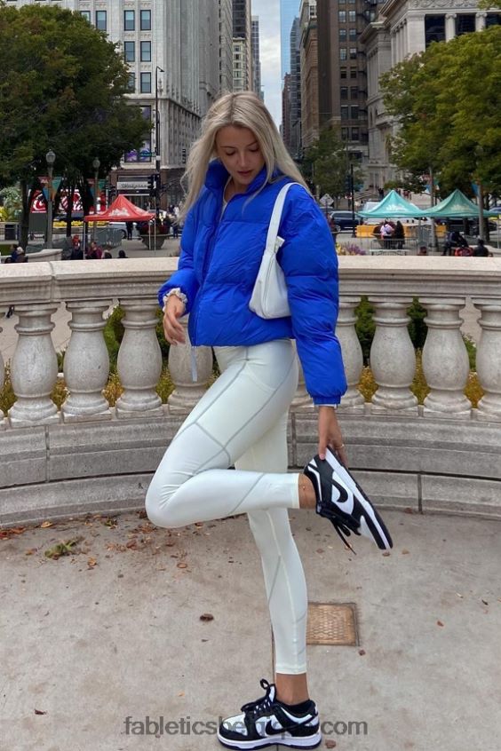 legging à poche réfléchissante therma-flex hw femmes Fabletics 404P0T1188 blanc chaud/argent réfléchissant