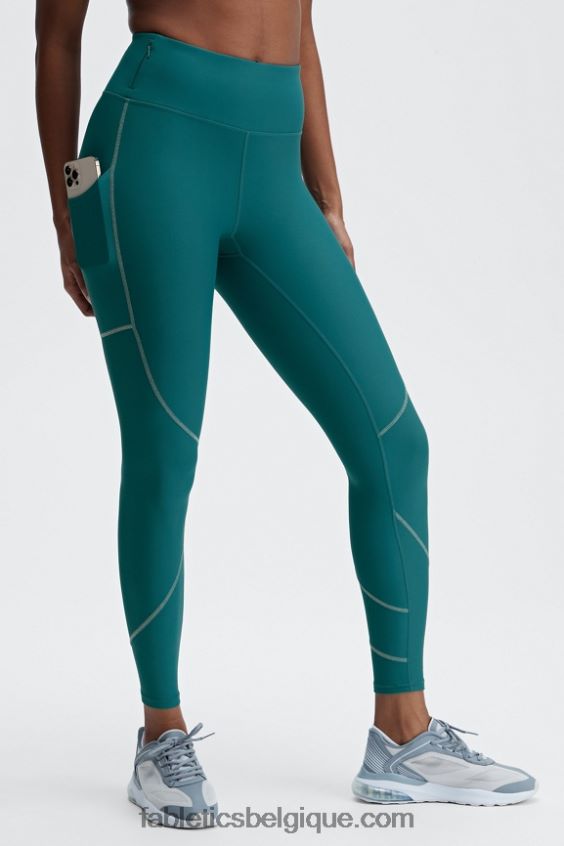 legging à poche réfléchissante therma-flex hw femmes Fabletics 404P0T1190 fjord/argent réfléchissant
