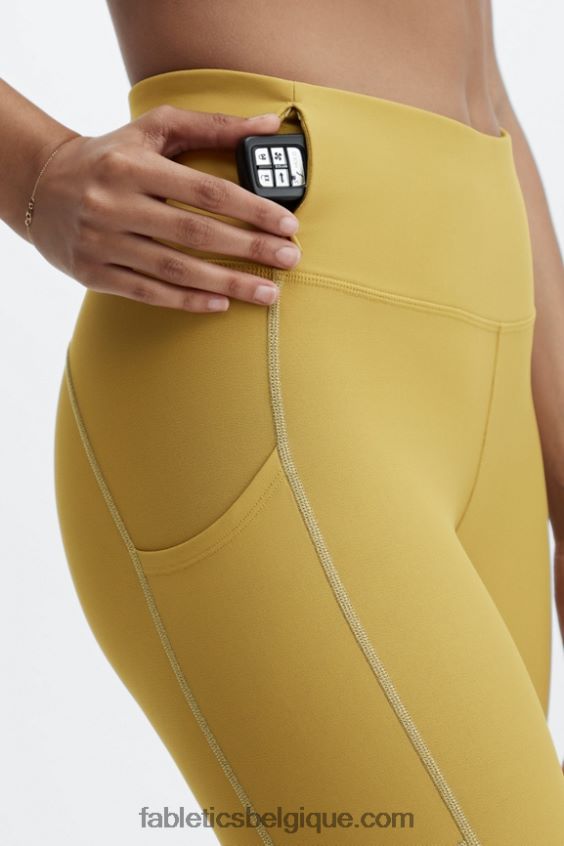 legging à poche réfléchissante therma-flex hw femmes Fabletics 404P0T1191 olive chaude/argent réfléchissant