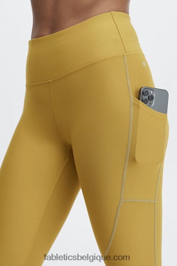 legging à poche réfléchissante therma-flex hw femmes Fabletics 404P0T1191 olive chaude/argent réfléchissant