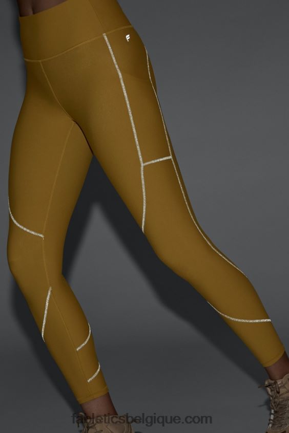 legging à poche réfléchissante therma-flex hw femmes Fabletics 404P0T1191 olive chaude/argent réfléchissant