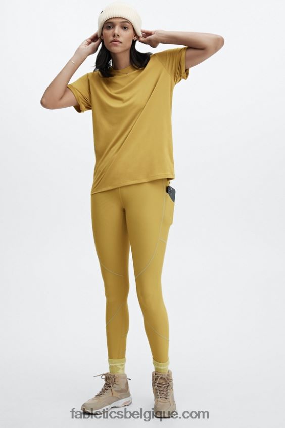 legging à poche réfléchissante therma-flex hw femmes Fabletics 404P0T1191 olive chaude/argent réfléchissant