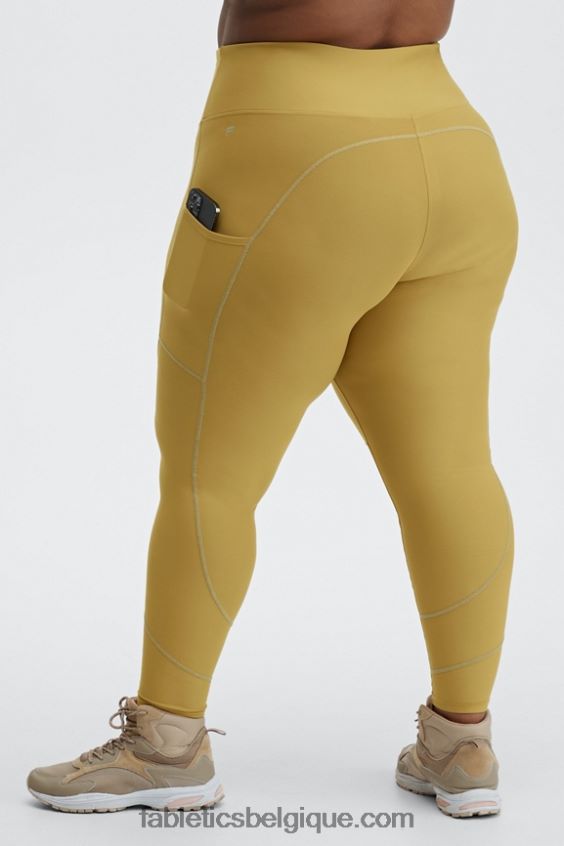 legging à poche réfléchissante therma-flex hw femmes Fabletics 404P0T1192 olive chaude/argent réfléchissant