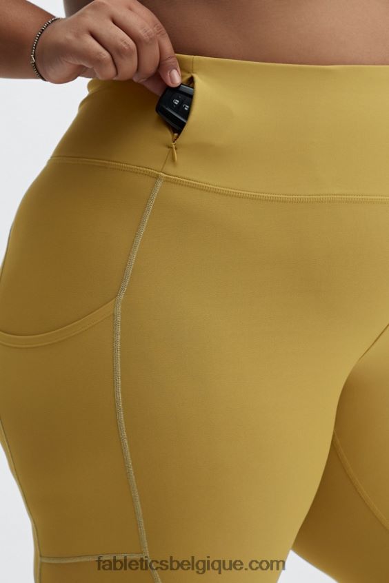 legging à poche réfléchissante therma-flex hw femmes Fabletics 404P0T1192 olive chaude/argent réfléchissant
