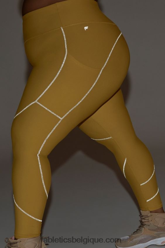 legging à poche réfléchissante therma-flex hw femmes Fabletics 404P0T1192 olive chaude/argent réfléchissant