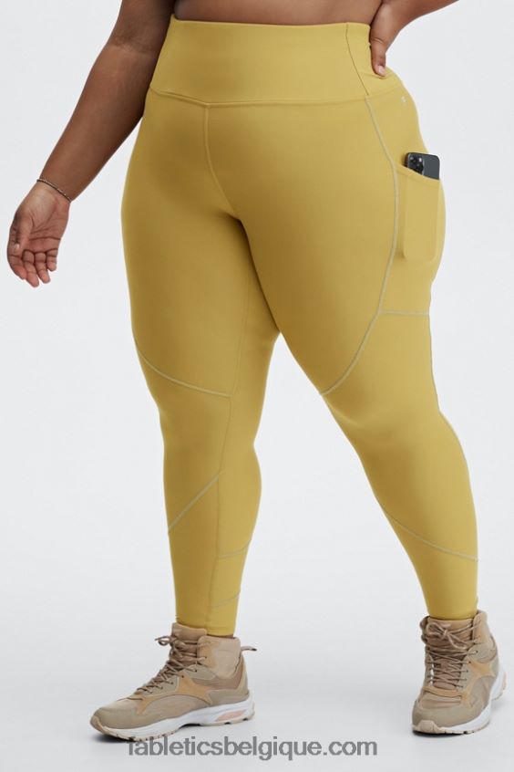 legging à poche réfléchissante therma-flex hw femmes Fabletics 404P0T1192 olive chaude/argent réfléchissant