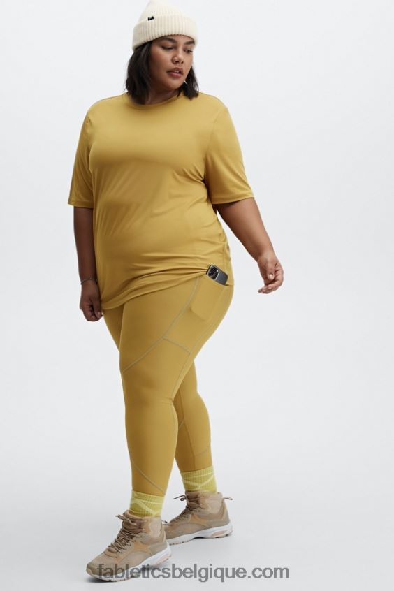legging à poche réfléchissante therma-flex hw femmes Fabletics 404P0T1192 olive chaude/argent réfléchissant