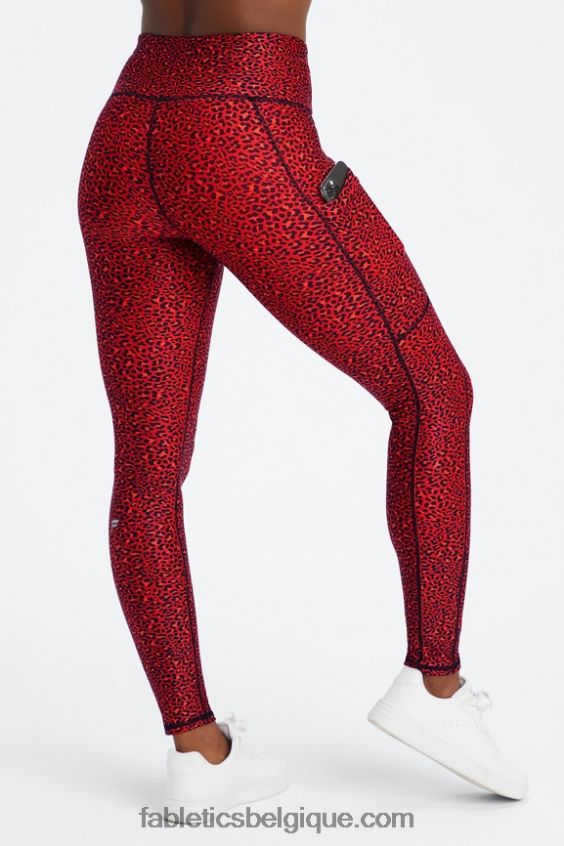 legging à poche taille haute therma-flex femmes Fabletics 404P0T1036 électrique cerise mini léopard