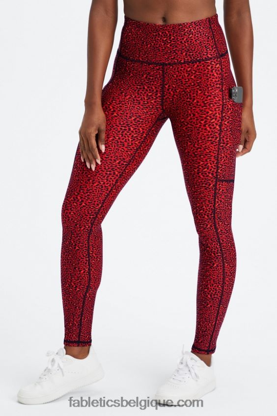 legging à poche taille haute therma-flex femmes Fabletics 404P0T1036 électrique cerise mini léopard