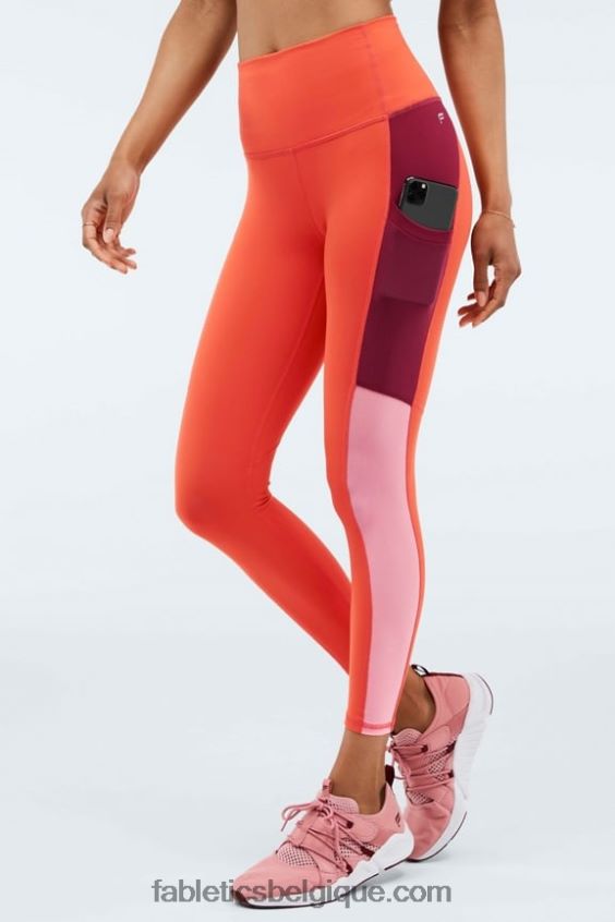 legging powerhold ultra hw 7/8 à emporter femmes Fabletics 404P0T1290 feu de joie/coucher de soleil/éclat de cerise