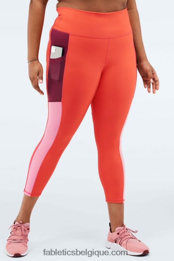 legging powerhold ultra hw 7/8 à emporter femmes Fabletics 404P0T1291 feu de joie/coucher de soleil/éclat de cerise