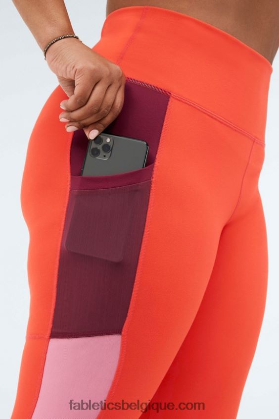 legging powerhold ultra hw 7/8 à emporter femmes Fabletics 404P0T1291 feu de joie/coucher de soleil/éclat de cerise