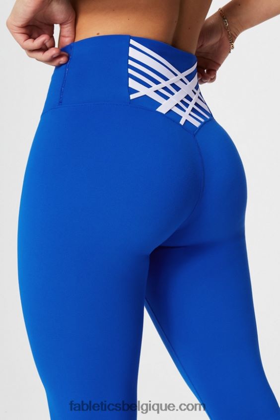 legging taille haute 7/8 boost powerhold 58 femmes Fabletics 404P0T840 céleste/blanc classique