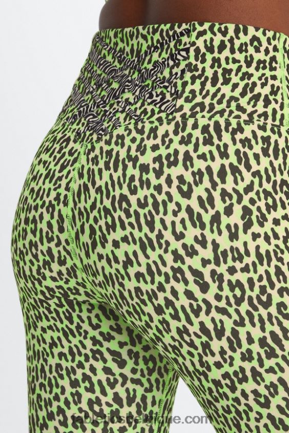 legging taille haute 7/8 boost powerhold 58 femmes Fabletics 404P0T842 surligneur guépard ondulé/zèbre marbré