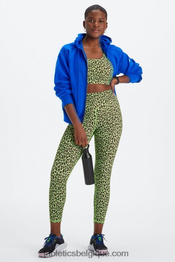 legging taille haute 7/8 boost powerhold 58 femmes Fabletics 404P0T842 surligneur guépard ondulé/zèbre marbré