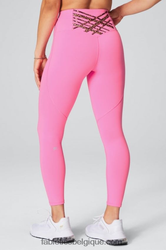 legging taille haute 7/8 boost powerhold 58 femmes Fabletics 404P0T843 rose électrique/guépard ondulé