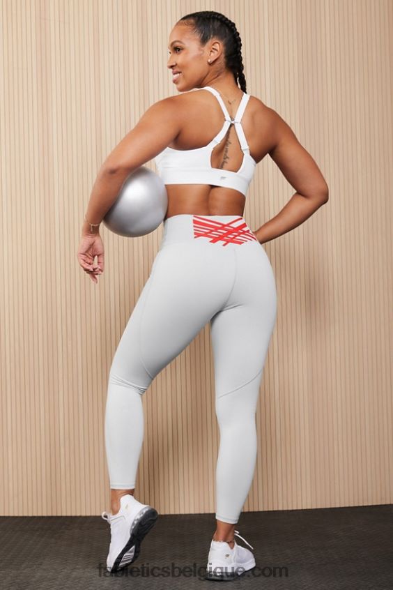 legging taille haute 7/8 boost powerhold 59 femmes Fabletics 404P0T845 gris minéral/rouge fraise