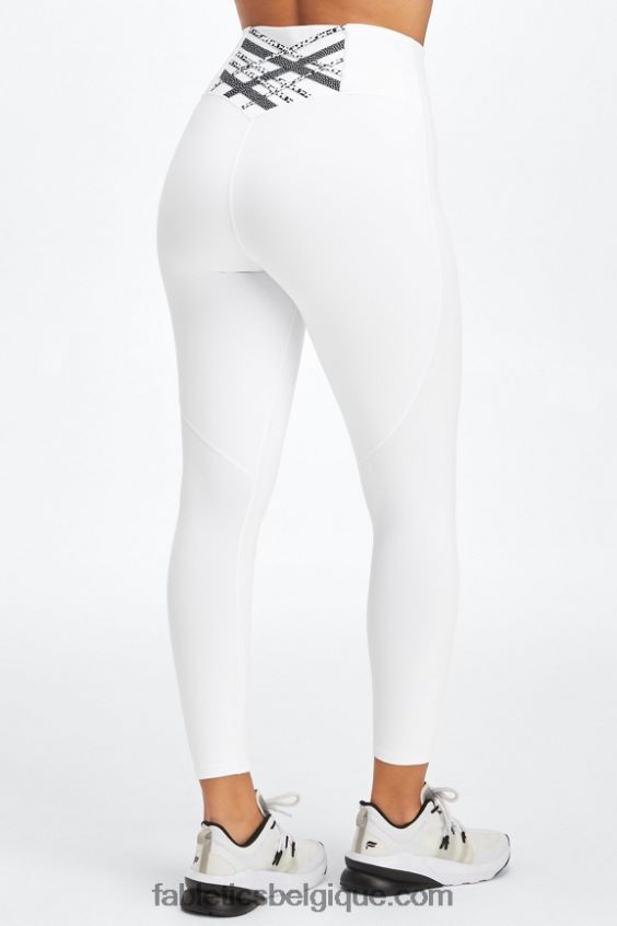 legging taille haute 7/8 boost powerhold 59 femmes Fabletics 404P0T848 blanc/micro point/tacheté