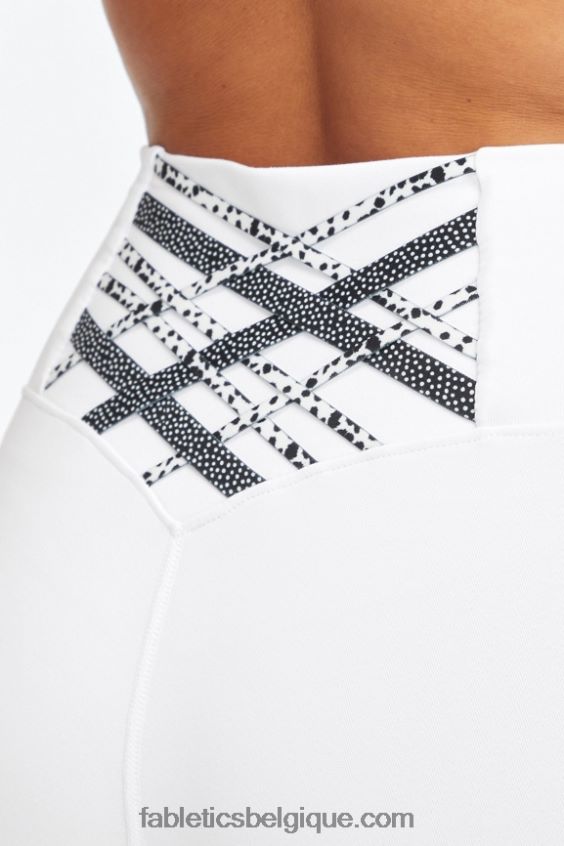 legging taille haute 7/8 boost powerhold 59 femmes Fabletics 404P0T848 blanc/micro point/tacheté