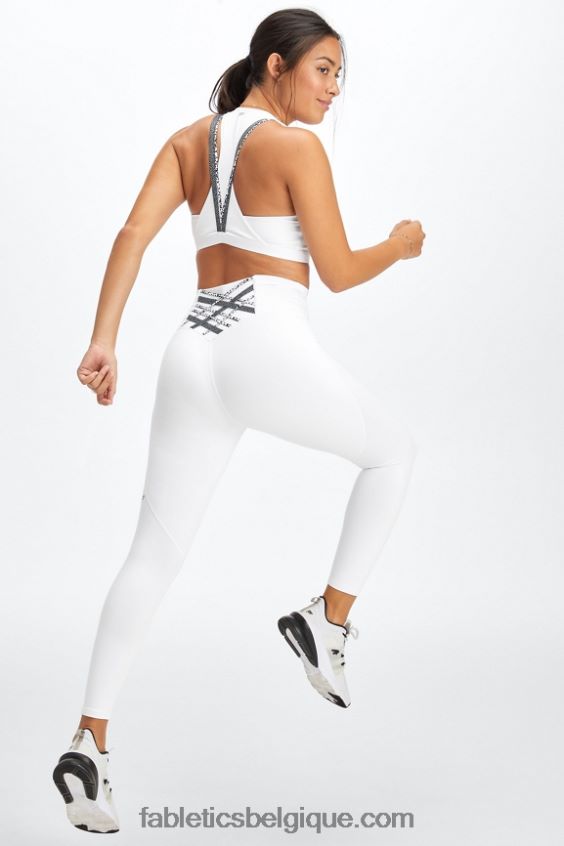 legging taille haute 7/8 boost powerhold 59 femmes Fabletics 404P0T848 blanc/micro point/tacheté