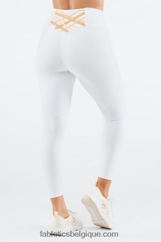 legging taille haute 7/8 boost powerhold 62 femmes Fabletics 404P0T859 blanc/shorewood/nuage rose