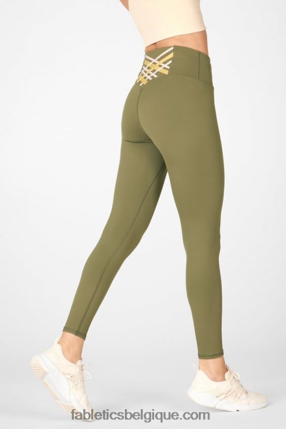 legging taille haute 7/8 boost powerhold 62 femmes Fabletics 404P0T862 bosquet/agave/dune de sable