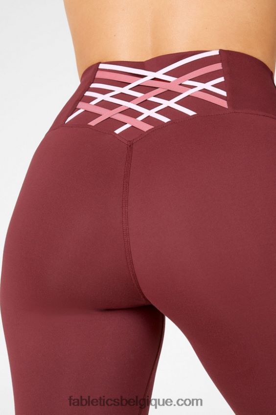 legging taille haute 7/8 boost powerhold 73 femmes Fabletics 404P0T927 rouille/cèdre poussiéreux/rose perle