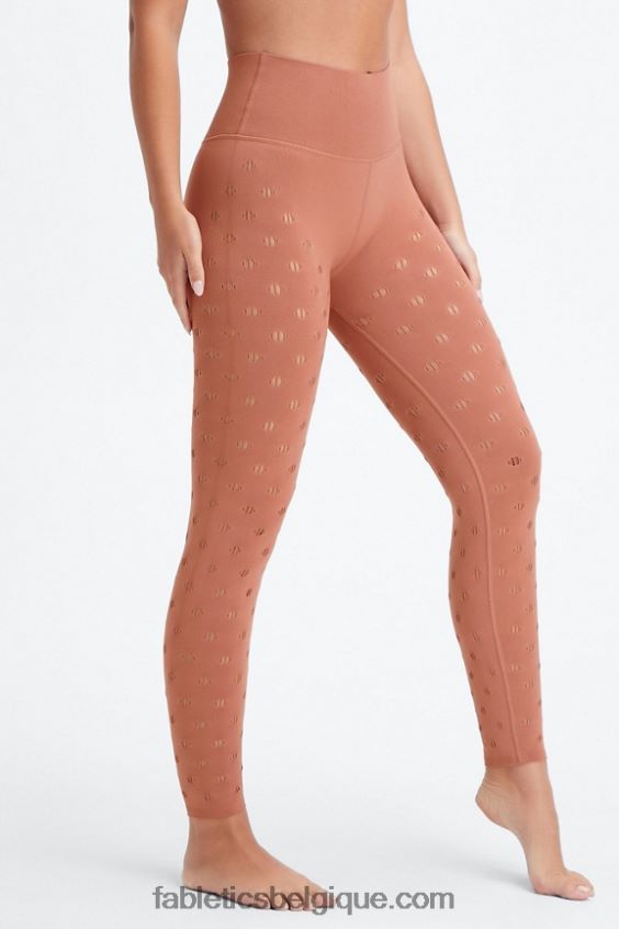legging taille haute 7/8 sculptknit femmes Fabletics 404P0T1154 caramel au beurre