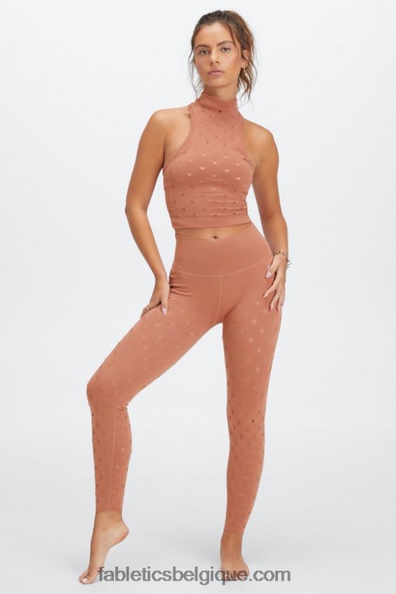 legging taille haute 7/8 sculptknit femmes Fabletics 404P0T1154 caramel au beurre