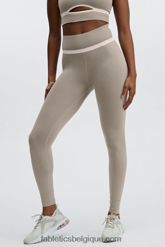 legging taille haute à découpes sculptknit femmes Fabletics 404P0T1176 fumée/opale