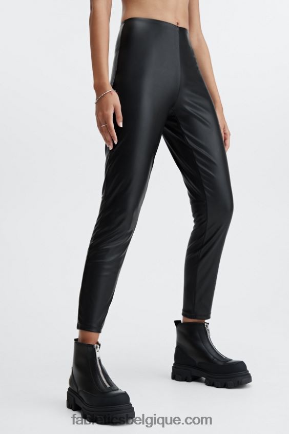 legging taille haute en cuir vegan femmes Fabletics 404P0T1126 noir