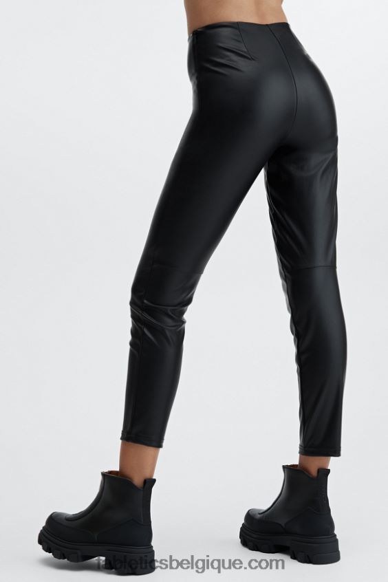 legging taille haute en cuir vegan femmes Fabletics 404P0T1126 noir