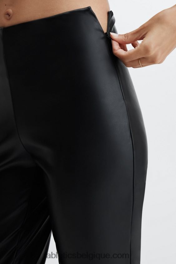legging taille haute en cuir vegan femmes Fabletics 404P0T1126 noir