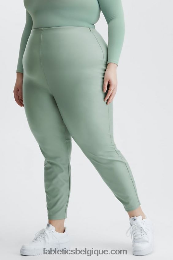 legging taille haute en cuir vegan femmes Fabletics 404P0T1130 jardin poussiéreux