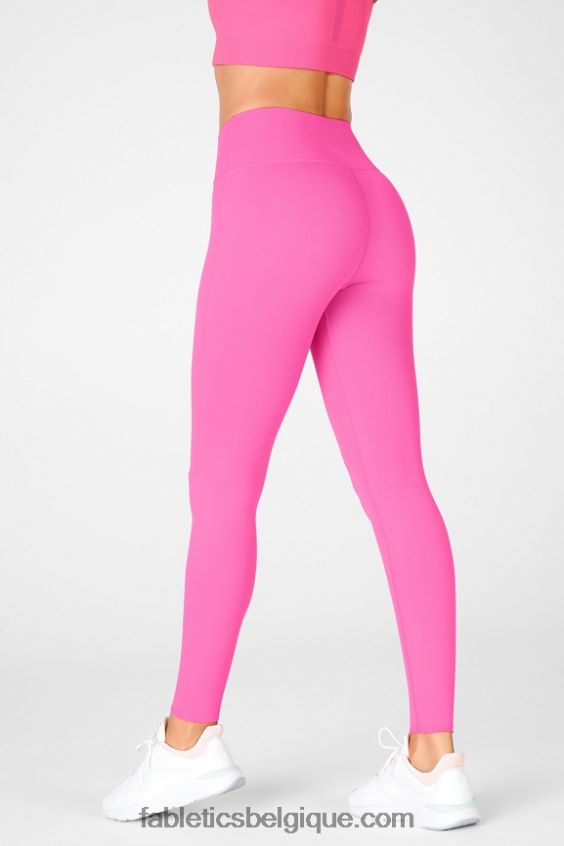 legging taille haute en maille sculpturale femmes Fabletics 404P0T1246 rose fluo