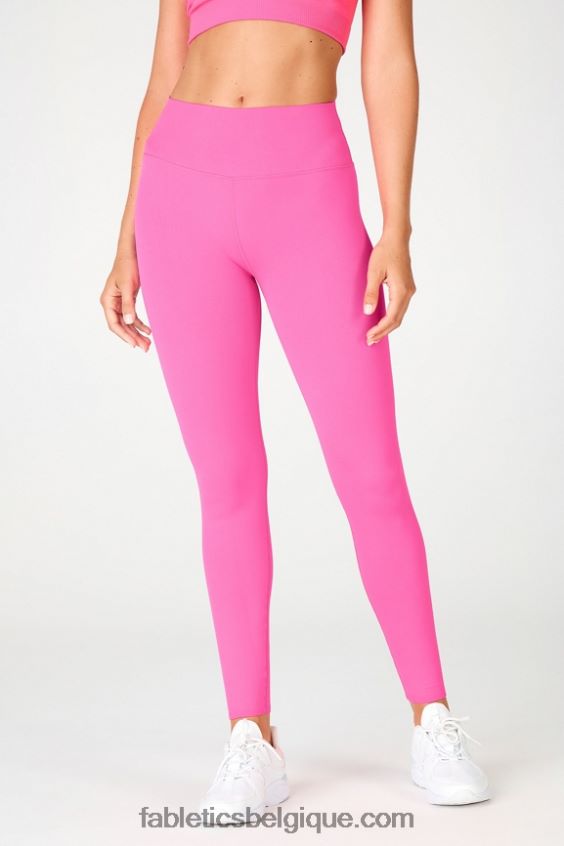 legging taille haute en maille sculpturale femmes Fabletics 404P0T1246 rose fluo