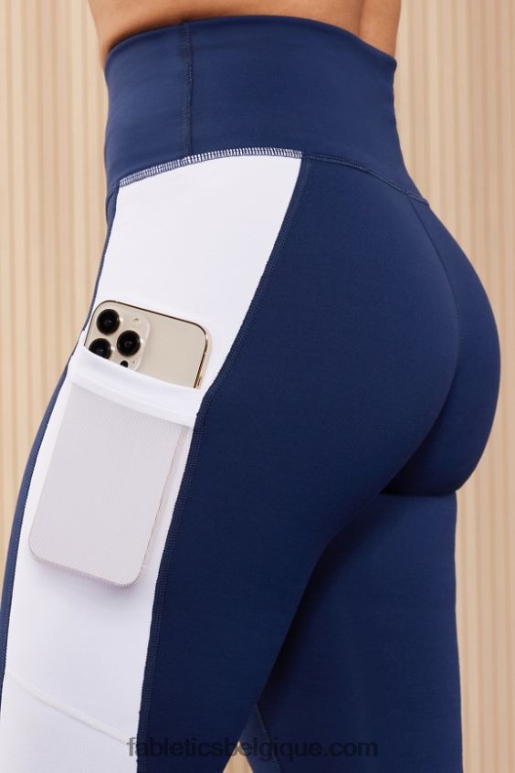 legging taille haute powerhold nomade 38 femmes Fabletics 404P0T735 marine collégiale/blanc classique