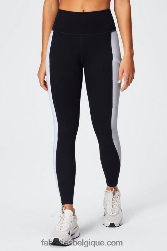 legging taille haute powerhold nomade 40 femmes Fabletics 404P0T743 noir/blanc classique