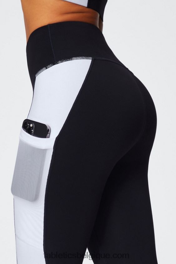 legging taille haute powerhold nomade 40 femmes Fabletics 404P0T743 noir/blanc classique