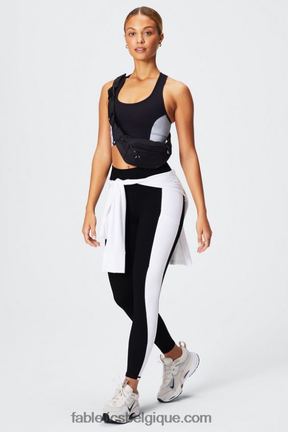 legging taille haute powerhold nomade 40 femmes Fabletics 404P0T743 noir/blanc classique