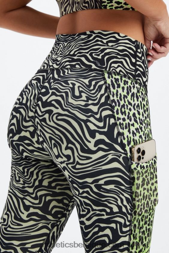 legging taille haute powerhold nomade 40 femmes Fabletics 404P0T744 zèbre marbré/surligneur guépard ondulé