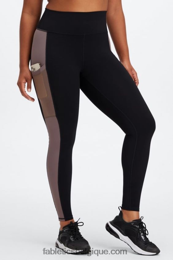 legging taille haute powerhold nomade 40 femmes Fabletics 404P0T745 noir/fumé