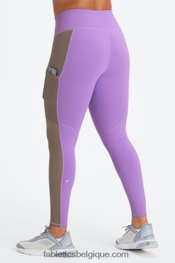 legging taille haute powerhold nomade 40 femmes Fabletics 404P0T746 ultraviolet/écorce de saule