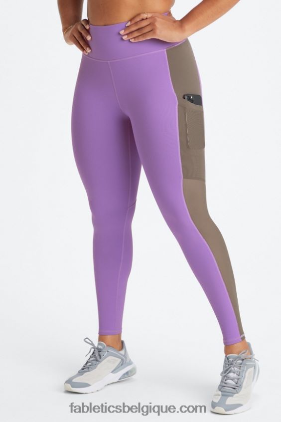 legging taille haute powerhold nomade 40 femmes Fabletics 404P0T746 ultraviolet/écorce de saule